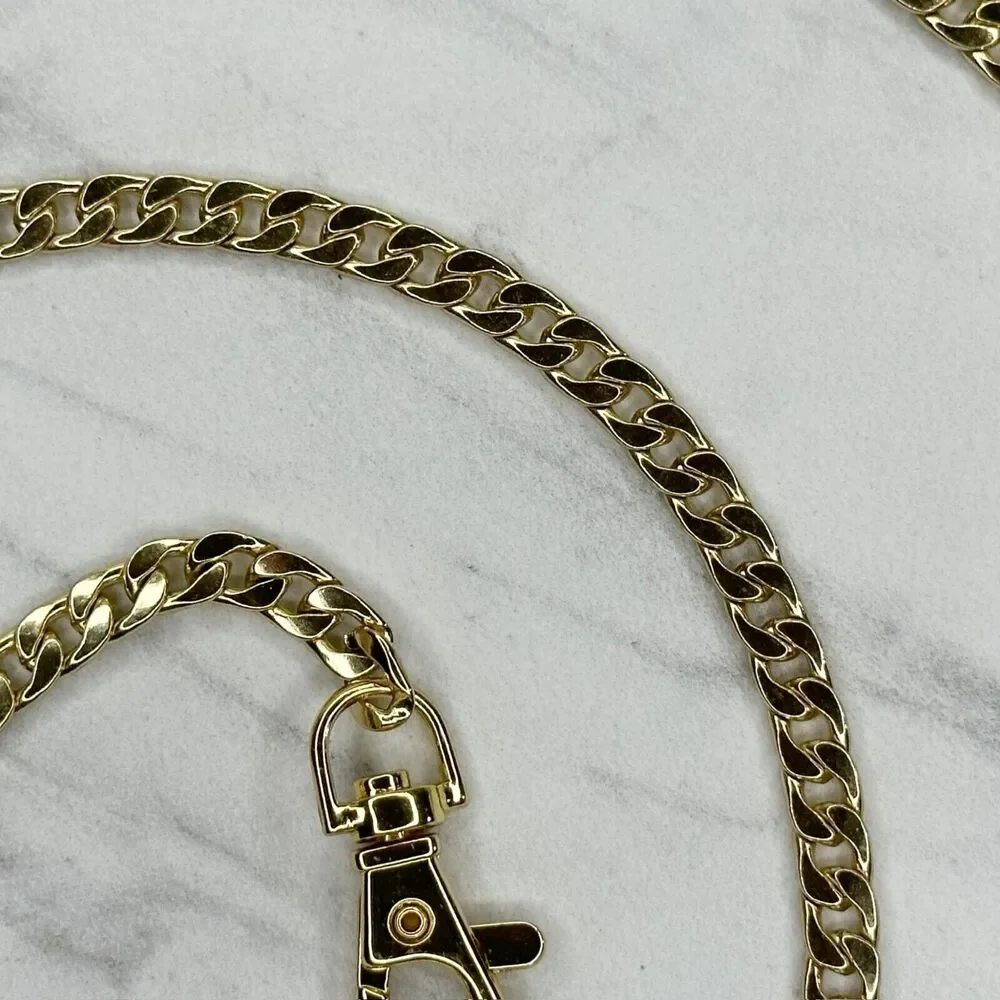 Gold Tone Skinny Flat Chain Link Purse Handbag Replacement Strap 46